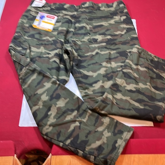 Wrangler green tan black camo PANTS FLEECE lined cargo 42/30 relaxed fit men NEW - Picture 15 of 16